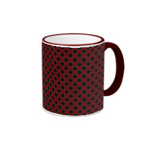 Tasse rouge et noire de point de polka