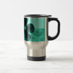 Tasse turquoise de voyage de fleurs de cru