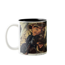 Tasse vintage d'affiche de guerre