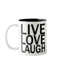 Tasse vivante de rire d'amour
