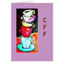tasses et tasses cartes de vœux