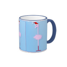 Tasses roses du flamant 1 de Noël