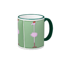 Tasses roses du flamant 3 de Noël