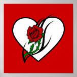 Tatouage de rose rouge posters