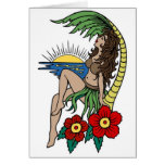 Tatouage hawaïen vintage de paradis carte de vœux