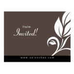 Taupe d'invitation de carte postale de feuille flo