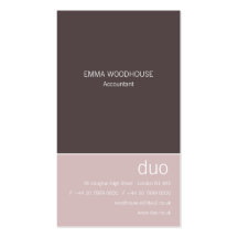 Taupe et rose verticaux de duo carte de visite