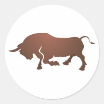 Taureau bull autocollants ronds