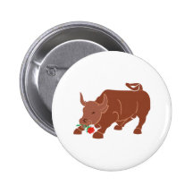 Taureau bull rose badge avec épingle