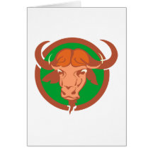 Taureau taureau bull carte de vœux