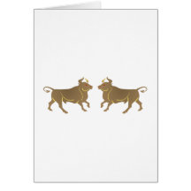 Taureaux bulls cartes de vœux