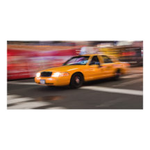 Taxi abstrait de NYC Cartes De Vœux Avec Photo
