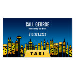 Taxi dans la ville au carte de visite de nuit