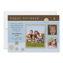 {Tba} Carte de vacances de famille de flocons de n