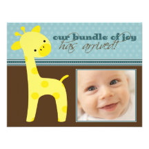 {Tba} Paquet de faire-part de naissance de girafe 