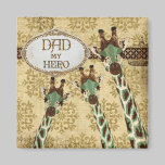 Teal et aimant de cuivre de papa de héros de giraf magnets