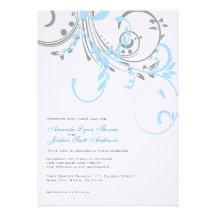 Teal et faire-part de mariage floral d'argent doub
