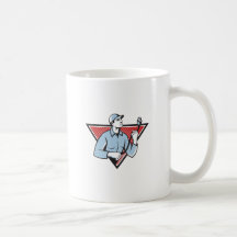 Technicien de travailleur tenant le câble de HDMI Mugs