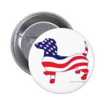 Teckel dans le drapeau américain badge