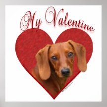 Teckel lisse mon affiche de Valentine