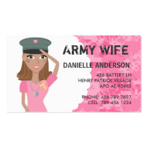 Télécarte militaire de conjoint (peau foncée) cartes de visite professionnelles