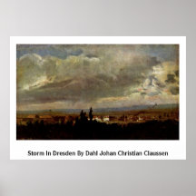Tempête à Dresde par le chrétien Claussen de Dahl  Affiches