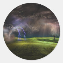 Tempête Autocollant Rond