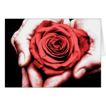 Tenir un rose cartes