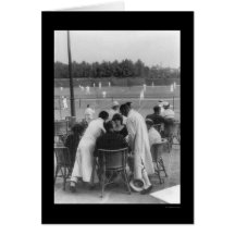 Tennis à Changhaï, Chine 1918 Carte De Vœux