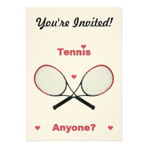 Tennis n'importe qui cartons d'invitation personnalisés