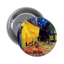 Terrasse de café de Van Gogh la nuit Badges
