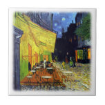 Terrasse de café la nuit par Vincent van Gogh Carreau