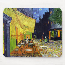Terrasse de café la nuit tapis de souris