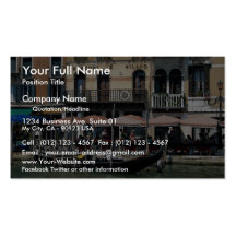 Terrasse reculée de café, Venise, Italie Modèles De Cartes De Visite