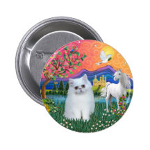 Terre d'imaginaire (FF) - chaton persan (blanc) Badge