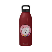 Terrier blanc de montagne occidentale de chien bouteille d'eau