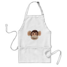 Tête brodée de singe tablier