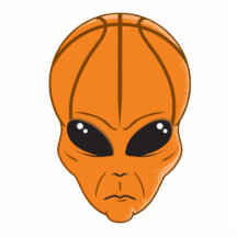 tête d'alien de basket-ball photo en relief
