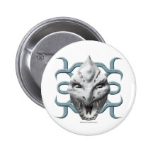 Tête de dragon - blanc badges avec agrafe