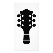 Tête de guitare cartes de vœux avec photo