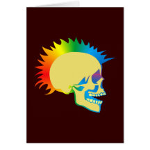 Tête de mort crâne punk skull cartes de vœux