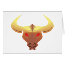 Tête de taureau bulls head carte de vœux