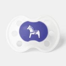 Tétine bleue et blanche de cheval de Dala