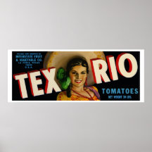 Tex Rio (Vintage tomatenetiket) Afdruk