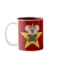 Texte de coutume de souris de Noël de bande dessin Tasse À Café