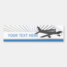 Texte de personnaliser - avion à voilure basse adhésifs pour voiture