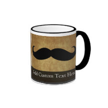 Texte vintage de la moustache w/Custom Mug À Café