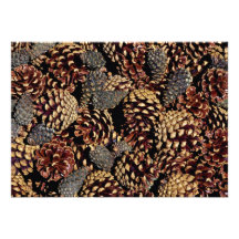 Texture mélangée de cônes de pin carton d'invitation