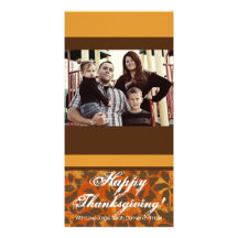 thanksgiving PHOTOCard de feuille de l'orange 4x8  Cartes De Vœux Avec Photo
