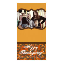 thanksgiving PHOTOCard de feuille de l'orange 4x8  Cartes De Vœux Avec Photo